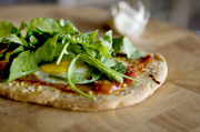 Breakfast Pizza with Arugula